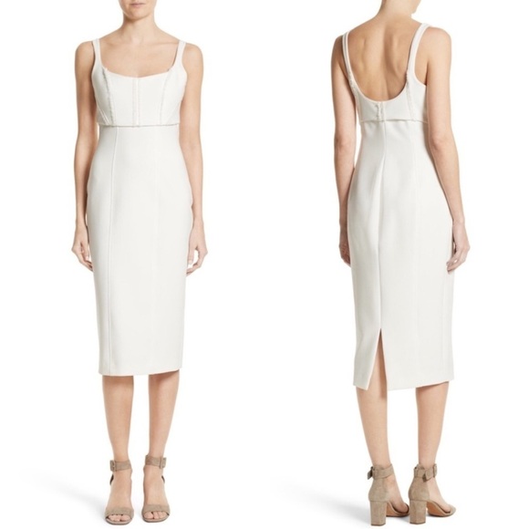 NWT Cinq a Sept Ellette Sheath Dress Sleeveless Ivory White Bridal Sz 8 - Picture 1 of 13